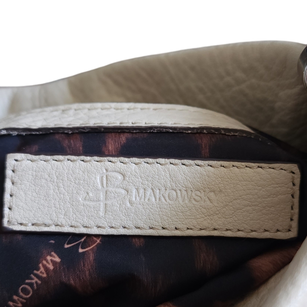 B.Makowsky Purse: Ivory Brown Juliet Crossbody Bag - Picture 11 of 12